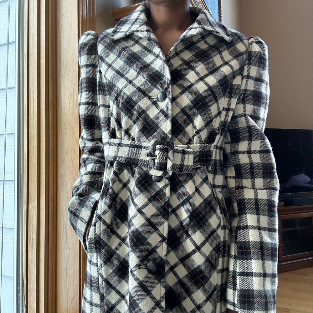 Plaid Belted Coat